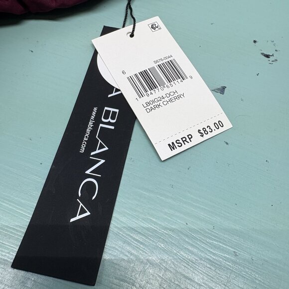 La Blanca Women's Small Bathing Swim Suit Dark Cherry 1 piece NWT - Picture 3 of 5